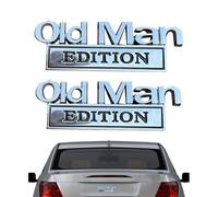Old Man Edition Car Emblem | 2PC Metal Car Badges Adhesive Decals | Old Man Edition Cars Stickers and Decals 3D | Funny Cars Decorations Accessories Nameplate Emblems for Truck & Auto