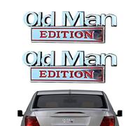 Old Man Edition Car Emblem | 2PC Metal Car Badges Adhesive Decals | Old Man Edition Cars Stickers and Decals 3D | Funny Cars Decorations Accessories Nameplate Emblems for Truck & Auto