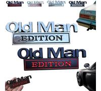 Old Man Edition Car Emblem - 3D Emblem Sticker Badge, Funny Nameplate Decal Waterproof Rustproof Metal Sticker Badge, Add a Dash of Humor to Your Ride (2PCS-F)