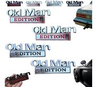 Old Man Edition Car Emblem - 3D Emblem Sticker Badge, Funny Nameplate Decal Waterproof Rustproof Metal Sticker Badge, Add a Dash of Humor to Your Ride (4PCS-C)