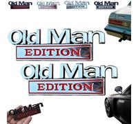 Old Man Edition Car Emblem - 3D Emblem Sticker Badge, Funny Nameplate Decal Waterproof Rustproof Metal Sticker Badge, Add a Dash of Humor to Your Ride (2PCS-B)