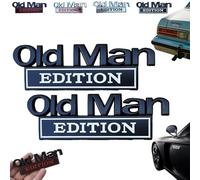 Old Man Edition Car Emblem - 3D Emblem Sticker Badge, Funny Nameplate Decal Waterproof Rustproof Metal Sticker Badge, Add a Dash of Humor to Your Ride (2PCS-D)