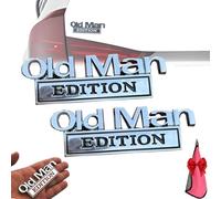 Old Man Edition Car Emblem, 3D Metal Badge Sticker, Metal Nameplate Funny Decals, Waterproof Rustproof Adhesive for Tailgate, Bumper, Hood, Side (2PCS-A)