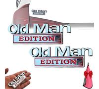 Old Man Edition Car Emblem, 3D Metal Badge Sticker, Metal Nameplate Funny Decals, Waterproof Rustproof Adhesive for Tailgate, Bumper, Hood, Side (2PCS-B)