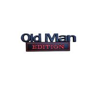 Old Man Edition Car Emblem,3D Metal Emblem Decal Cars Nameplate Sticker for Old Man,Funny Edition Nameplate Decal For Side,Truck Emblems for Cars Side Rear Tailgate Bumper (Black Red)