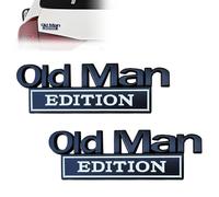 Old Man Edition Car Emblem 3D Metal Sticker Badge - Funny Edition Nameplate Decal for Side Rear Tailgate Bumper - Waterproof Rustproof Adhesive for Car Truck SUV Motorcycle(Black White,2pcs)