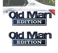 Old Man Edition Car Emblem, 3D Metal Sticker Badge - Funny Edition Nameplate Decal for Side Rear Tailgate Bumper, Waterproof Rustproof Adhesive for Car Truck SUV & Motorcycle (Black-White)