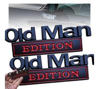 Old Man Edition Car Emblem,3D Metal Sticker Badge,Old Man Edition 3D Emblem Sticker Badge,Funny Edition Nameplate Decal for Side Rear Tailgate Bumper,Waterproof Sticker Badge forCar (Blackred 2pc)
