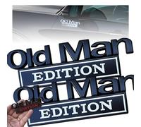 Old Man Edition Car Emblem,3D Metal Sticker Badge,Old Man Edition 3D Emblem Sticker Badge,Funny Edition Nameplate Decal for Side Rear Tailgate Bumper,Waterproof Sticker Badge forCar (Blackwhite 2pc)