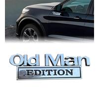 Old Man Edition Car Emblem,3D Sticker Badge,3D Metal Emblem,Bumper Decals for Car,Motorcycle,Waterproof Durable Sticker Badge for C/ar,Truck Emblems for Cars Side Rear Tailgate Bumper（Silver Black）