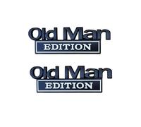 Old Man Edition Car Emblem, 3D Sticker Badge, Metal Sticker Badge, Bumper Decals for Car, Truck, SUV, Motorcycle, Badges for Tailgate, Bumper, Hood, Side, Waterproof Adhesive (2pc Black-white)