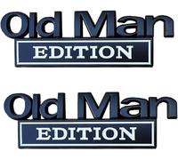 Old Man Edition Car Emblem, 3D Sticker Badge, Metal Sticker Badge, Easy Peel & Stick Installation, Fade & Weather Resistant, Bumper Decals for Cars, Trucks, SUV, Motorcycles (D-2PCS)