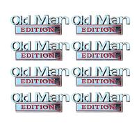 Old Man Edition Car Emblem, 8 Pack 3d Old Man Edition Car Sticker Metal Logo Emblem Sticker, Cars Metal Logo with Waterproof Rustproof, Modified Body Badge Sign for Cars Trucks Suvs Door Styling