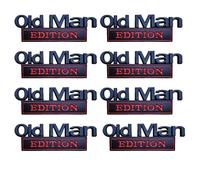 Old Man Edition Car Emblem, 8 Pack 3d Old Man Edition Car Sticker Metal Logo Emblem Sticker, Cars Metal Logo with Waterproof Rustproof, Modified Body Badge Sign for Cars Trucks Suvs Door Styling