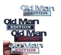 Old Man Edition Car Emblem Badge - 3D Metal Sticker for Bumper, Door, or Trunk, Retro Style Car Badge for Classic Cars & Mod Enthusiasts (Silvery black)