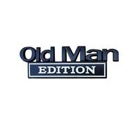 Old Man Edition Car Emblem Badge - 3D Metal Sticker for Bumper, Door, or Trunk, Retro Style Car Badge for Classic Cars & Mod Enthusiasts (Black white)