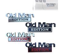 Old Man Edition Car Emblem, Funny Cars Side Rear Tailgate Nameplate Sticker, 3D Metal Car Emblem Decal, Metal Stickers for Cars, Trucks, Suvs, for Bumper, Side or Rear Tailgate (Set E)