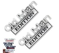 Old Man Edition Car Emblem, Old Man Addition Car Emblem, 3D Metal Badge Cars Stickers Decals, For Cars, Truck, Suv, Motorcycle, Badges for Tailgate, Bumper, Hood, Waterproof Adhesive (Chrome Black)