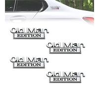 Old Man Edition Car Emblem Old Man Edition Car Emblem, 4Pcs Old Man Edition Emblem 3D Metal Sticker Badge, Weatherproof Metal Nameplate Funny Decals, For Side, Tailgate(4PC-A)