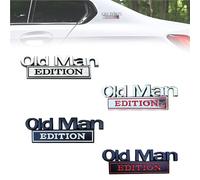 Old Man Edition Car Emblem Old Man Edition Car Emblem, 4Pcs Old Man Edition Emblem 3D Metal Sticker Badge, Weatherproof Metal Nameplate Funny Decals, For Side, Tailgate(4PC-Mix)