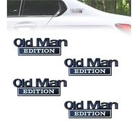 Old Man Edition Car Emblem Old Man Edition Car Emblem, 4Pcs Old Man Edition Emblem 3D Metal Sticker Badge, Weatherproof Metal Nameplate Funny Decals, For Side, Tailgate(4PC-C)