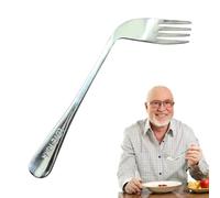 Old Man Elbow Fork Spoon | Angled Eating Fork Curved Spoon Utensil for Self-Feeding | Elder Feeding Utensil for Convenient and Comfortable Dining for Disabled Adults and Seniors