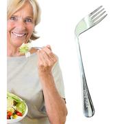Old Man Elbow Spoon - Steel 6.7x1.5 Inches | Feeding Utensil | Spoon Fork Set Adaptive Angled Cutlery Easy Grip Eating Aid Tableware | for Elderly Disabled Hand Support and Daily Mealtime