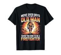Old Man Firefighter Fire Rescue Hero Veteran Fireman T-Shirt