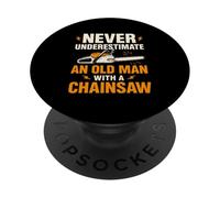 Old Man Funny Arborist Logger Woodworker Chainsaw Grandpa PopSockets Adhesive PopGrip