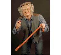 Old Man Funny Fancy Dress Prop Wooden Walking Stick Grandad OAP Cane