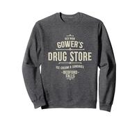 Old Man Gower’s Drug Store, Bedford Falls Sweatshirt, Adult Unisex, Dark Heather Grey, Large