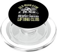 Old Man Gym Respect Your Elders Lifting Club PopSockets PopGrip for MagSafe