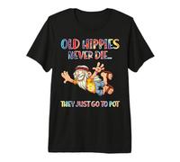 Old Man Hippie Old Hippies Never Die You Just Go in Pot Premium T-Shirt