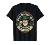 Old Man Irish Whiskey Funny St Patricks Day Dad Grandfather T-Shirt
