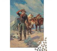 Old Man Looking For A Road 1000-Piece Puzzle for Adults, 52x38cm/1000pcs; Smooth White Card with Reduced Dust; Easy to Continue on Another Evening