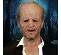 Old Man Mask Realistic Latex Halloween Mask Creepy Scary with Ventilation Holes Masquerade Cosplay Costume Halloween Decorations for Party, Pranks, Carnivals Realistic