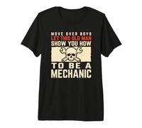 Old Man Mechanic Wisdom Handed Down Beside A Red Toolbox Premium T-Shirt