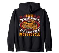 Old Man Motorcycle Rider Biker Quote Design Zip Hoodie