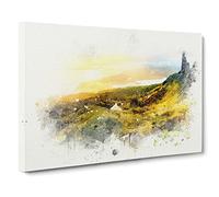 Old Man Of Storr In The Isle Of Skye In Abstract Modern Art Canvas Wall Art Print Ready to Hang, Framed Picture for Living Room Bedroom Home Office Décor, 20x14 Inch (50x35 cm)