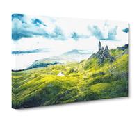 Old Man Of Storr Isle Of Skye Painting Modern Art Canvas Wall Art Print Ready to Hang, Framed Picture for Living Room Bedroom Home Office Décor, 30x20 Inch (76x50 cm)