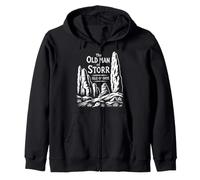 Old Man of Storr, Isle of Skye, Scotland. Vintage Design Zip Hoodie