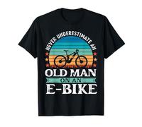 Old Man on an EBike Bicycle EMTB E-Bike Funny Retirement T-Shirt