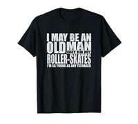 Old Man On Roller Skates Funny Dad 40th Birthday 50th Father T-Shirt