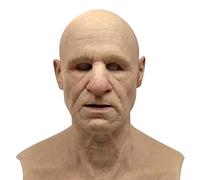 Old Man Realistic Latex Mask, Full Face Adult, Halloween Scary Costume Prop