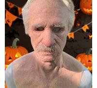 Old Man , Realistic Latex , Silicone , Real Man, Realistic Headgear with Pleated Face, Full Head Made of Latex, 38.5 x 27 x 21.5 cm, for Family Parties, Cosplay Parties