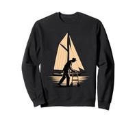 Old Man Silhouette Sailing Helmsman Boating Captain Sailor Sweatshirt