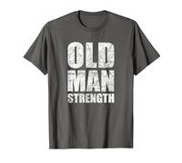 Old Man Strength Gym Quote T-Shirt, Men, Asphalt Grey, Medium