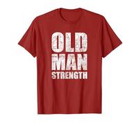 Old Man Strength Gym Quote T-Shirt, Men, Cranberry Red, X-Large