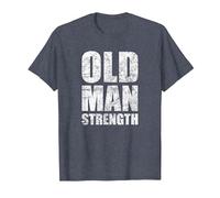 Old Man Strength Gym Quote T-Shirt, Men, Heather Blue, Large