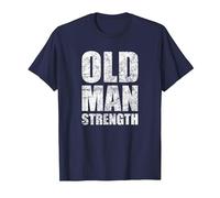 Old Man Strength Gym Quote T-Shirt, Men, Navy Blue, Small